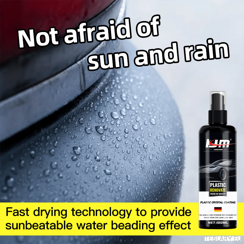 100ml Car Plastic Restorer & Shine Wax - Long - Lasting Hydrophobic Coating for Interior & Exterior, Brightens Black Surfaces - TESLARY Tesla Shop Accessories Europe Nederlands Dublin Cork Ireland Deutschland Espana Alicante France Italia