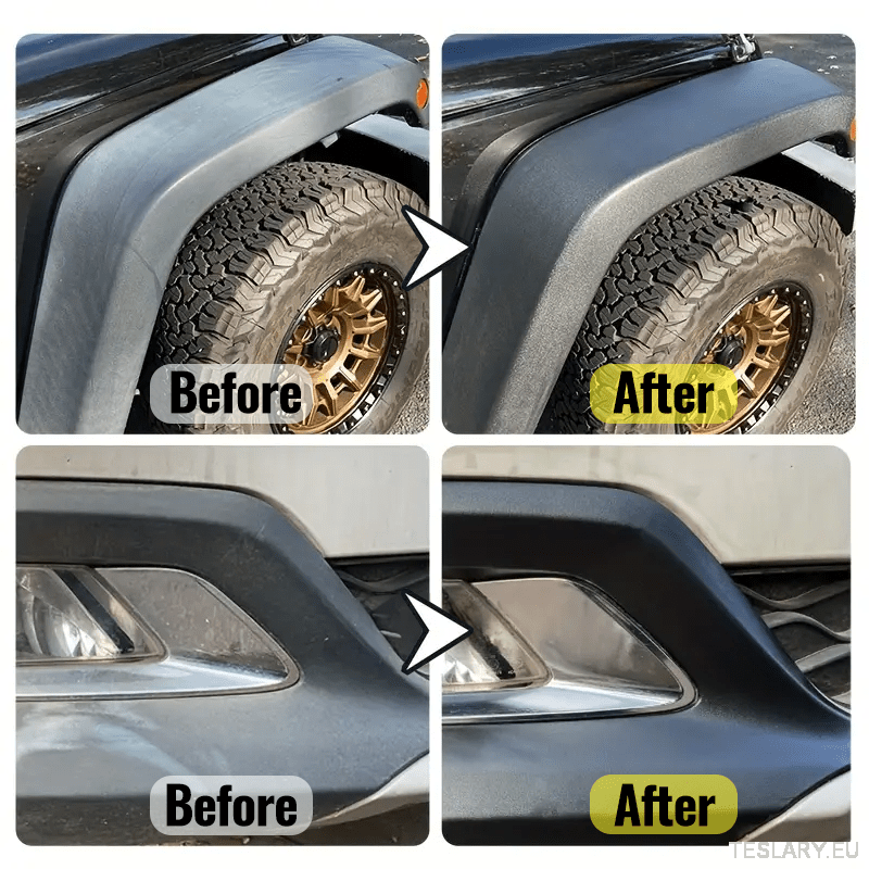 100ml Car Plastic Restorer & Shine Wax - Long - Lasting Hydrophobic Coating for Interior & Exterior, Brightens Black Surfaces - TESLARY Tesla Shop Accessories Europe Nederlands Dublin Cork Ireland Deutschland Espana Alicante France Italia
