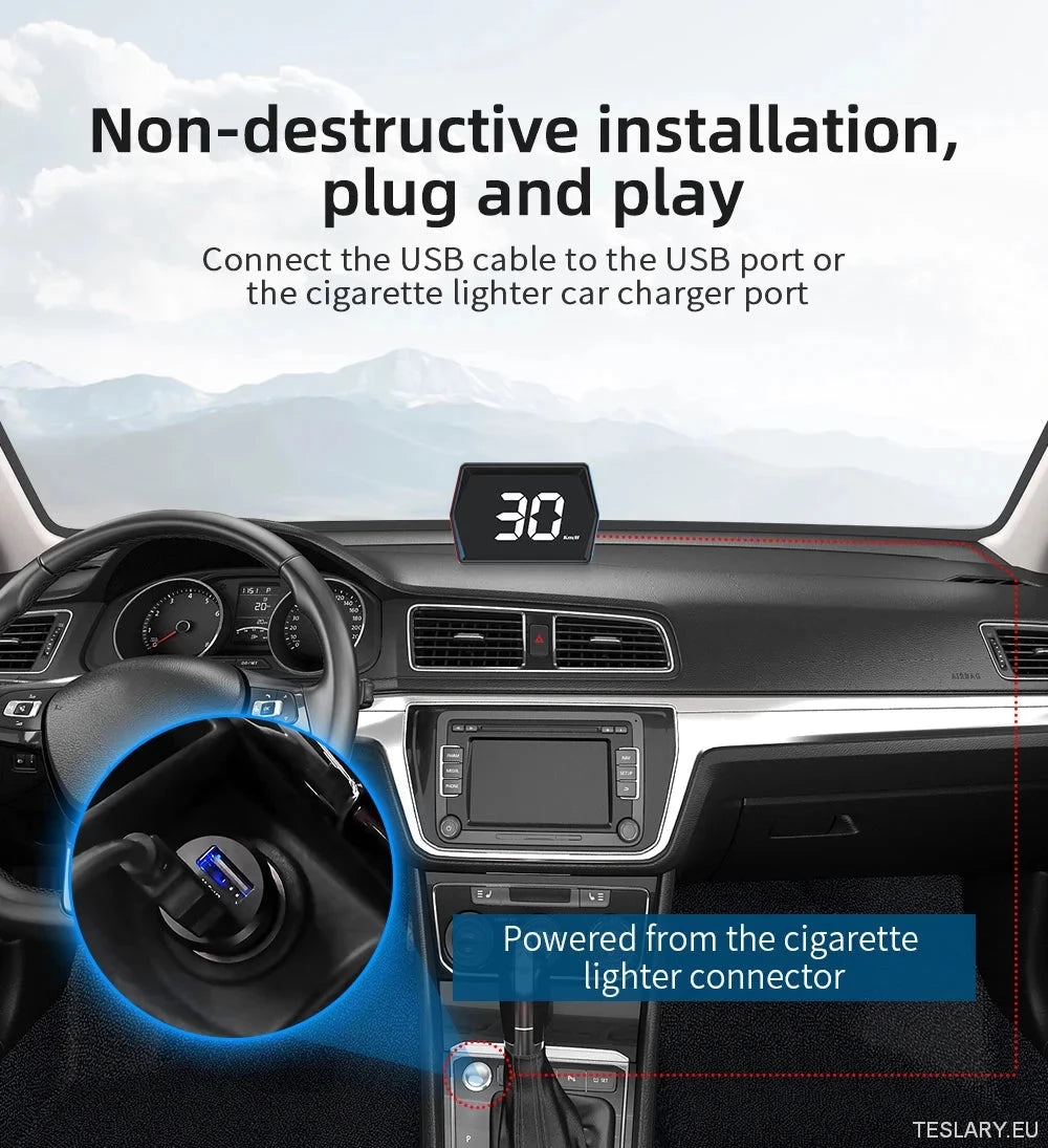 SmartDrive 2024: HUD de automóvil avanzado con GPS y alertas de seguridad