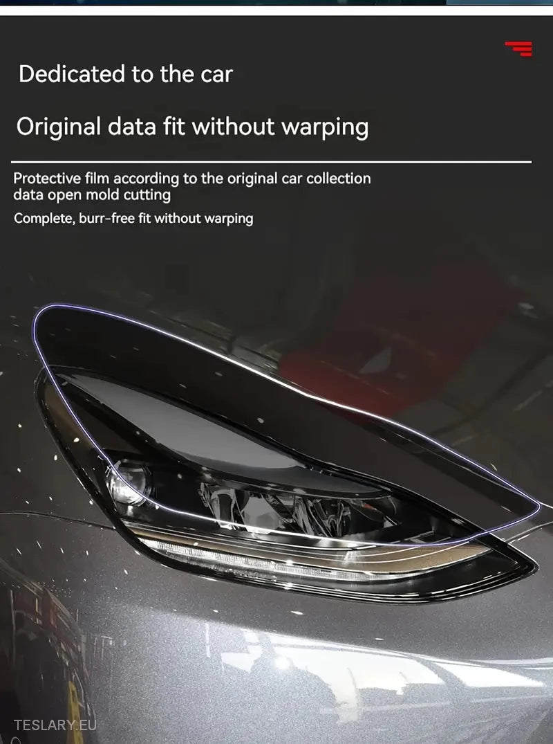 Fareo delantero TPU Tinte negro para Tesla Model 3, Y y Highland