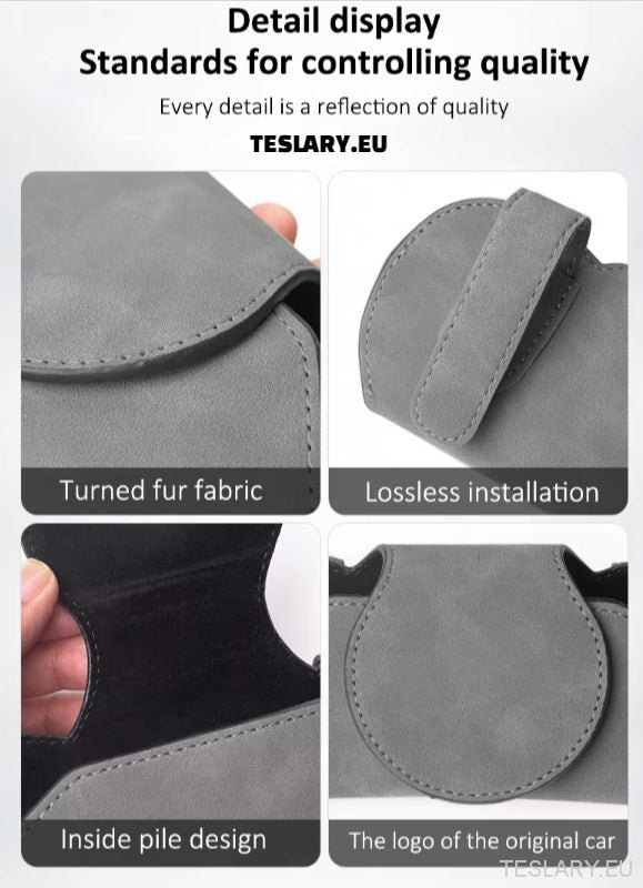 Tesla Glasses Case Sun Visor Glasses Holder With Tesla Logo Color Black