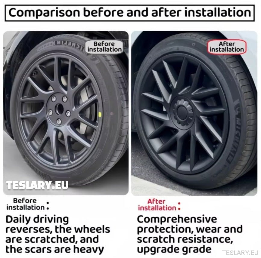 18 "Tesla Model 3+ Highland Full Rim indukcja Matowe czarne koła