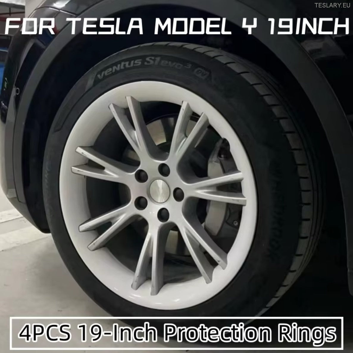 Tesla Model Y 19 "Okładki obręczy Ochronne Bliźnięta (srebro)