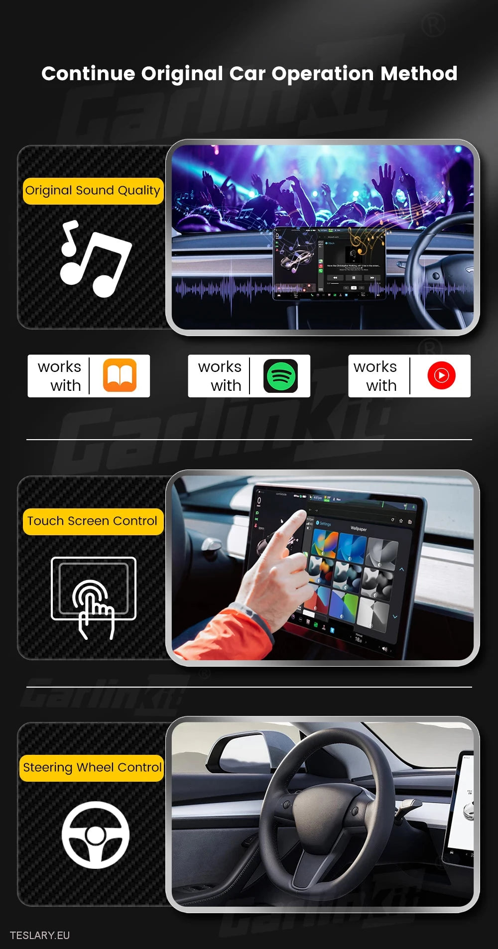 Adaptador inalámbrico Tesla para CarPlay para dispositivos Android y Apple