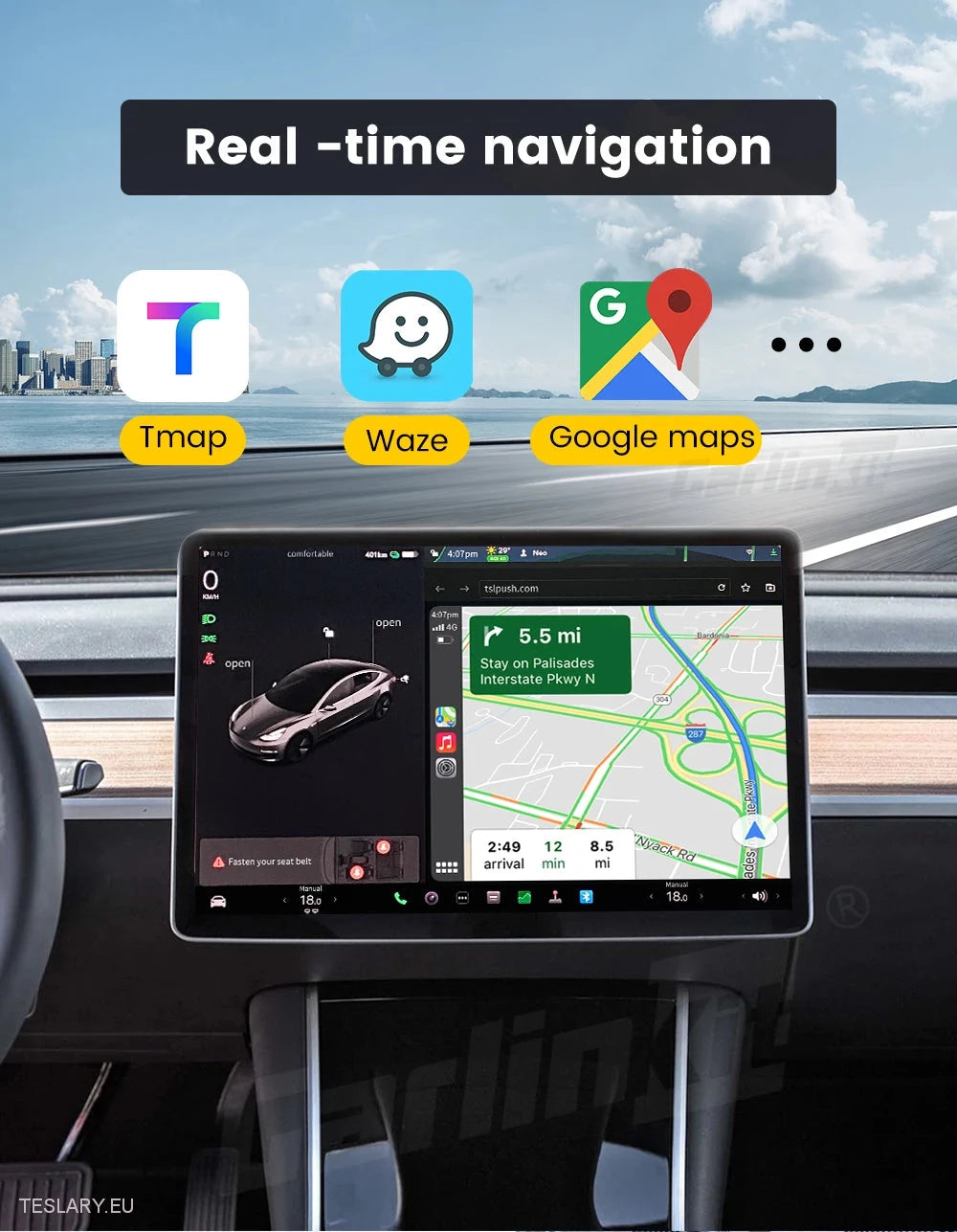 Adaptador inalámbrico Tesla para CarPlay para dispositivos Android y Apple