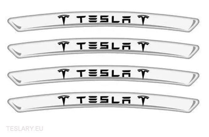 Tesla Wheel / Alloy Stickers with Logo Silver or Black - Tesla Shop Europe - TESLARY.IE Ireland - France boutique- Deutschland Geschäft- España comercio - Nederland winkel- TESLARY.IE