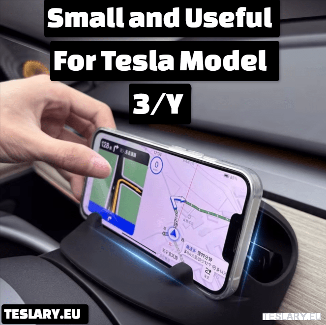 Almacenamiento frontal del volante + soporte para teléfono para Tesla Model 3 / Y