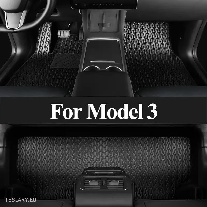 Tesla Model 3 Mats de piso de cuero PU personalizadas (accionamiento de la mano izquierda)