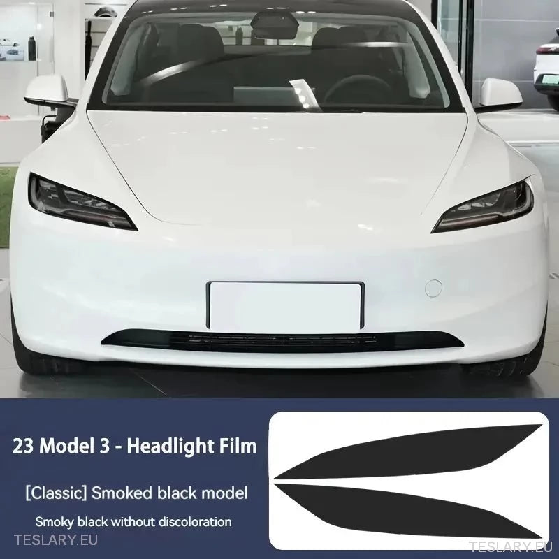 Fareo delantero TPU Tinte negro para Tesla Model 3, Y y Highland