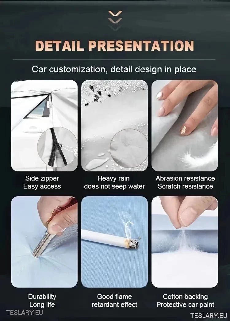 Indoor/Outdoor Universal 4.9M Car Cover/Protector - Black - TESLARY Tesla Shop Accessories Europe Nederlands Ireland Deutschland Espana Alicante France Italia