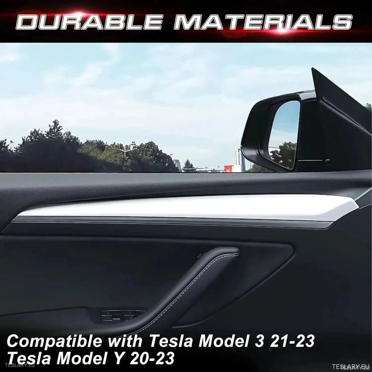 Internal Door Side Trims Tesla 3/Y - TESLARY Tesla Shop Accessories Europe Nederlands Ireland Deutschland Espana Alicante France Italia