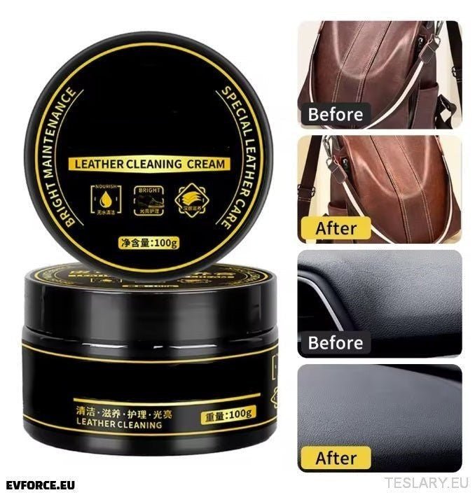 Leather Cleaner and Conditioner Cream for PU Leather Car Seats - TESLARY Tesla Shop Accessories Europe Nederlands Ireland Deutschland Espana Alicante France Italia