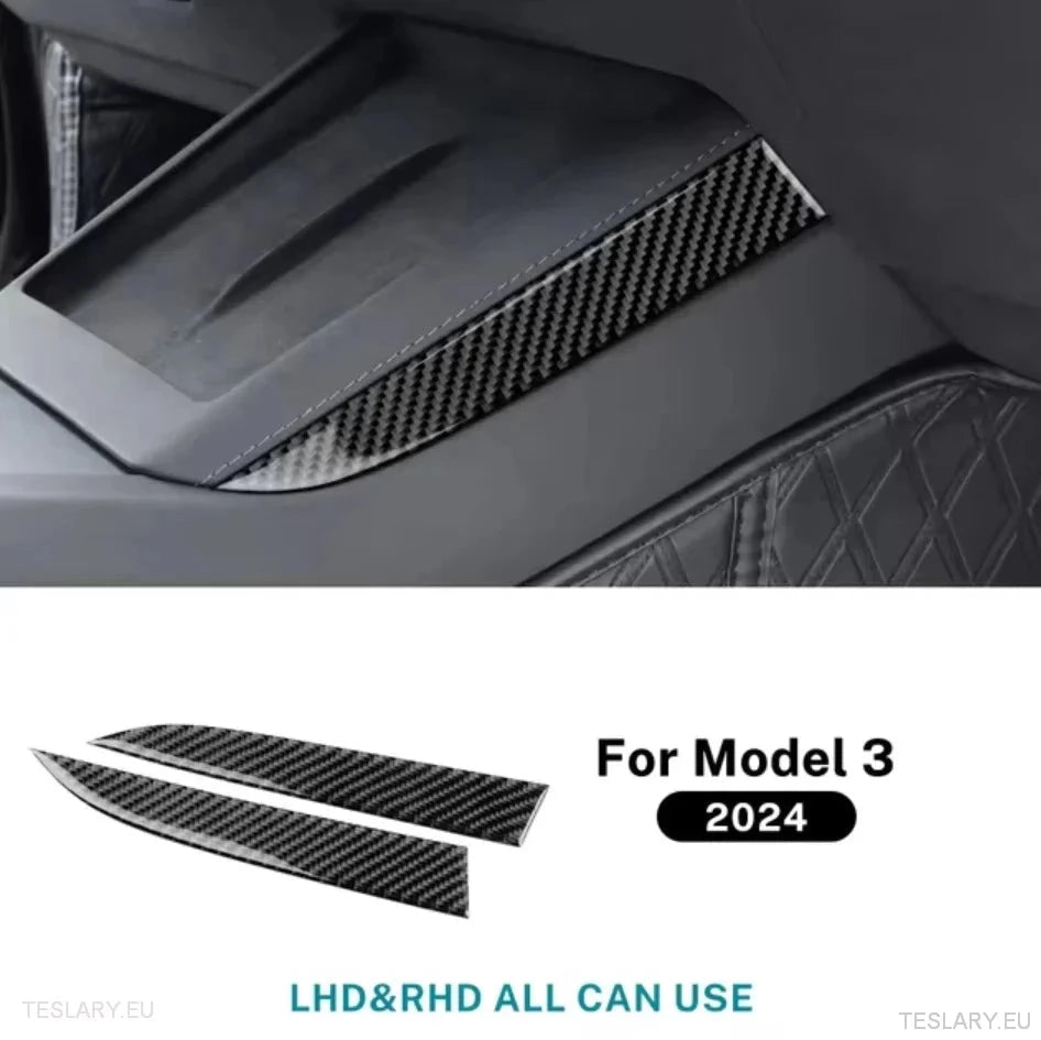 Tesla 3 Highland Real Soft Carbon Fiber Side Riber para cargador inalámbrico