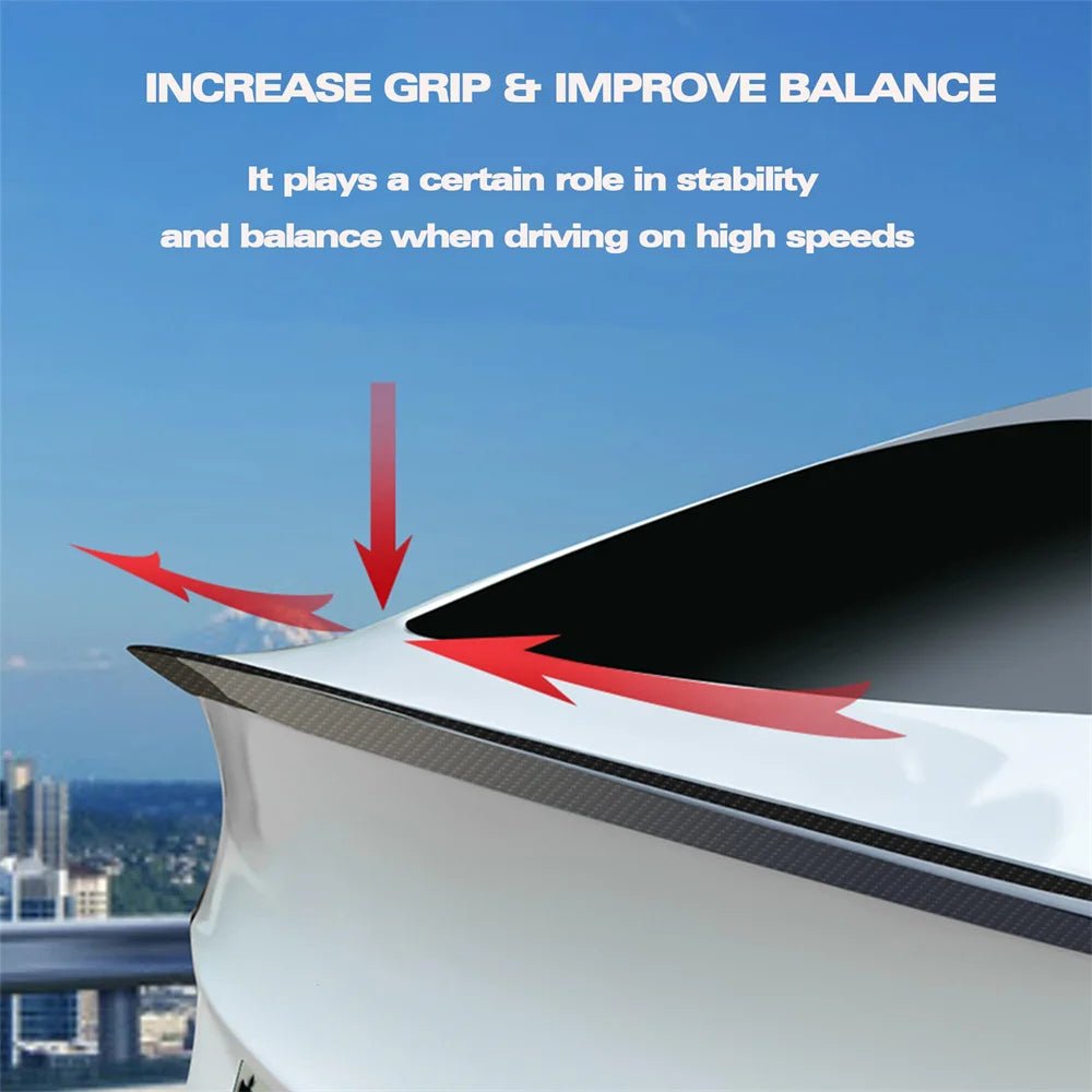 Tesla Model 3+ Highland 2024 Onwards 100% Real Carbon Fiber Rear Trunk Spoiler - TESLARY Tesla Shop Accessories Europe Nederlands Dublin Cork Ireland Deutschland Espana Alicante France Italia