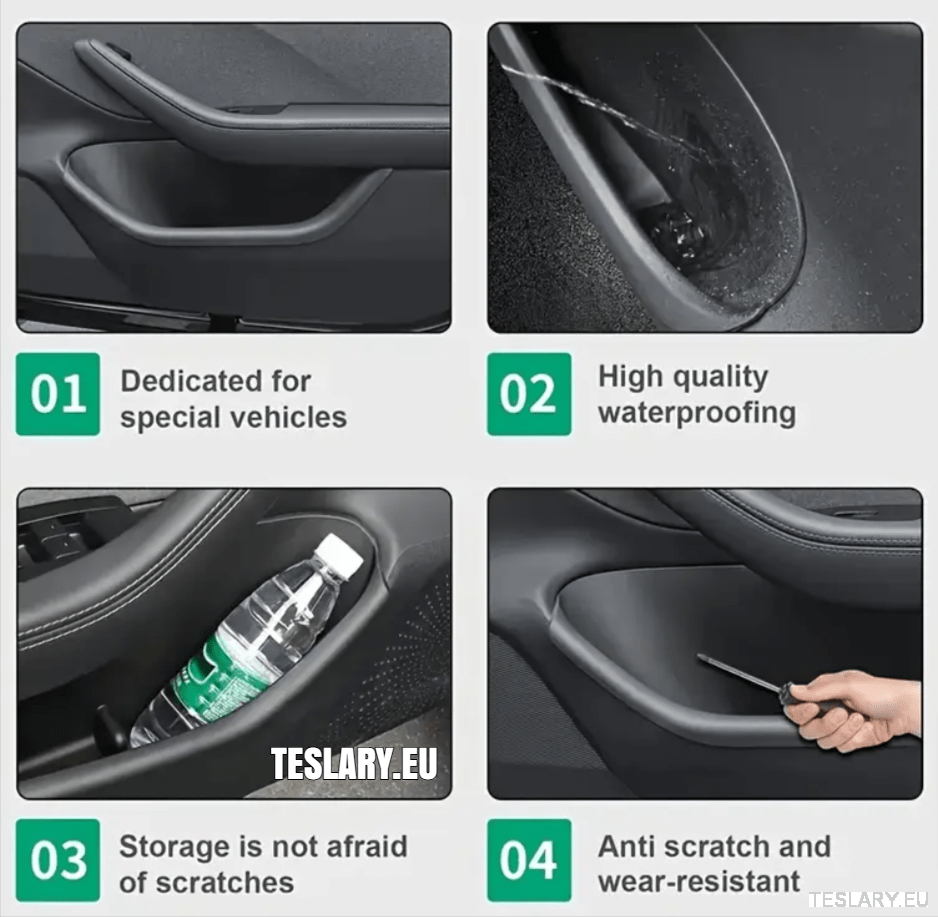 Tesla Model 3+ Highland , Model 3 & Model Y TPE Door Pocket Protectors - TESLARY Tesla Shop Accessories Europe Nederlands Dublin Cork Ireland Deutschland Espana Alicante France Italia