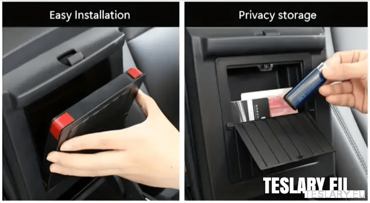 Tesla Model 3 / Y Armrest Hidden Storage - TESLARY Tesla Shop Accessories Europe Nederlands Dublin Cork Ireland Deutschland Espana Alicante France Italia
