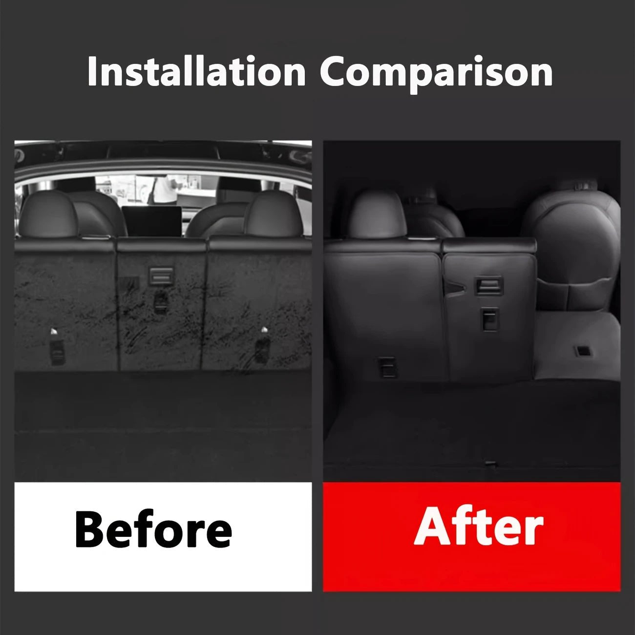 Tesla Model 3 / Y & Model 3+ Highland Trunk Rear Seat Back Protectors - TESLARY Tesla Shop Accessories Europe Nederlands Dublin Cork Ireland Deutschland Espana Alicante France Italia