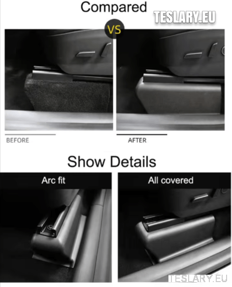Tesla Model Y Full 9 Piece Seat Rail Protection Kit - TESLARY Tesla Shop Accessories Europe Nederlands Dublin Cork Ireland Deutschland Espana Alicante France Italia