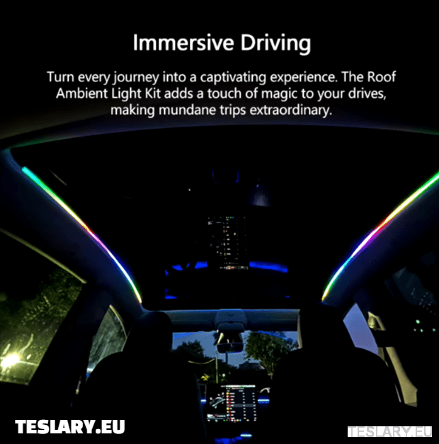 Tesla Model Y Led Ambient Roof Lighting - TESLARY Tesla Shop Accessories Europe Nederlands Dublin Cork Ireland Deutschland Espana Alicante France Italia