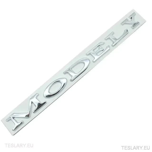 TESLA " MODEL Y " REAR LOGO EMBLEM IN CHROME & BLACK - TESLARY Tesla Shop Accessories Europe Nederlands Ireland Deutschland Espana Alicante France Italia