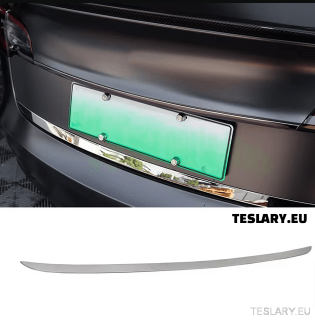 Tesla Model Y Trunk Chrome Protective Strips - TESLARY Tesla Shop Accessories Europe Nederlands Ireland Deutschland Espana Alicante France Italia