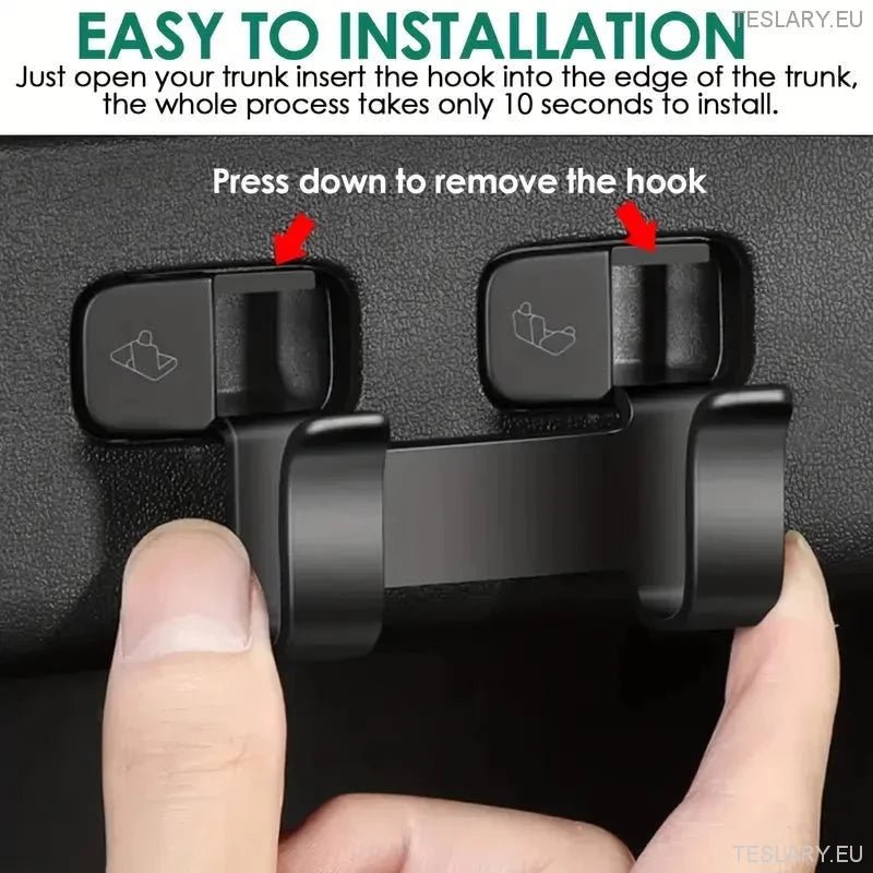 Tesla Model Y Trunk Semi Hidden Hook & Organiser - TESLARY Tesla Shop Accessories Europe Nederlands Ireland Deutschland Espana Alicante France Italia
