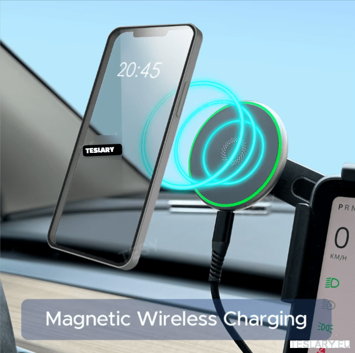 Tesla Screen Mount Phone Holder 15W Magnetic Magsafe Wireless Charger Tesla Model 3 / Model 3+ Highland / Model Y / Model Y+ Juniper - TESLARY Tesla Shop Accessories Europe Nederlands Dublin Cork Ireland Deutschland Espana Alicante France Italia