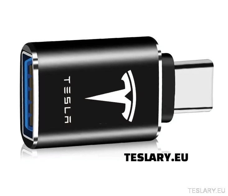 Tesla USB TYPE C to USB Adapter for Model 3 Y S X LOGO - TESLARY Tesla Shop Accessories Europe Nederlands Ireland Deutschland Espana Alicante France Italia