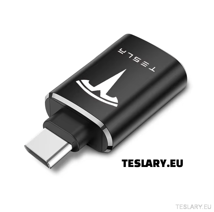 Tesla USB TYPE C to USB Adapter for Model 3 Y S X LOGO - TESLARY Tesla Shop Accessories Europe Nederlands Ireland Deutschland Espana Alicante France Italia