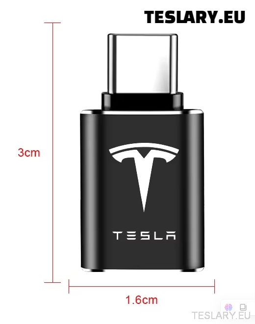 Tesla USB TYPE C to USB Adapter for Model 3 Y S X LOGO - TESLARY Tesla Shop Accessories Europe Nederlands Ireland Deutschland Espana Alicante France Italia