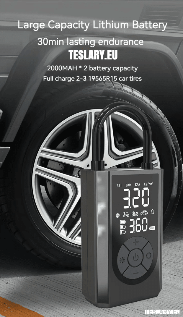Aumente Segurança Tesla com Compressores Pneus Portáteis
