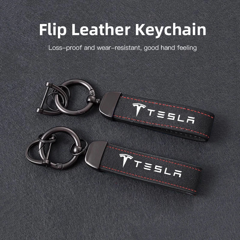 Porte-Clés Suédé Tesla : Élégance et Fonctionnalité Uniques