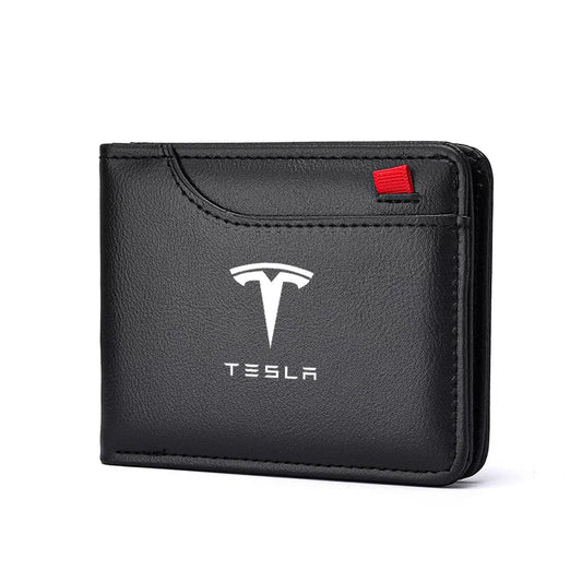 Portefeuille en cuir souple Tesla : Élégance et pratique