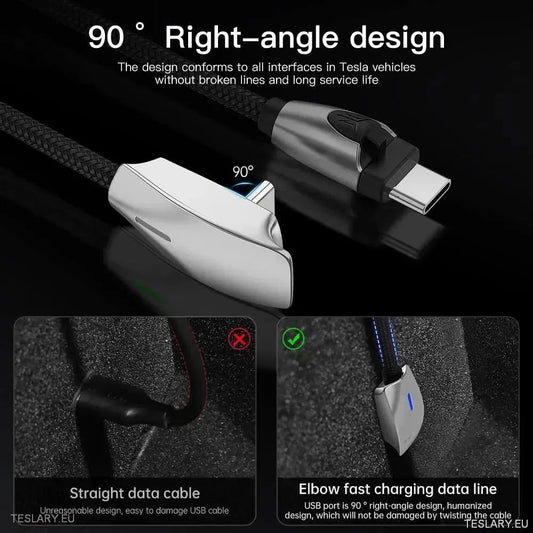Premium USB-C Kabels Voor Tesla: Kracht en Stijl