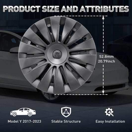 Tesla Model Y Matte Black Blade Style pyöräkapselit 2022-2025
