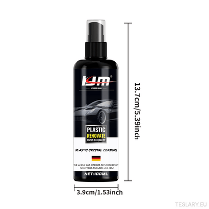 100ml Car Plastic Restorer & Shine Wax - Long - Lasting Hydrophobic Coating for Interior & Exterior, Brightens Black Surfaces - TESLARY Tesla Shop Accessories Europe Nederlands Dublin Cork Ireland Deutschland Espana Alicante France Italia