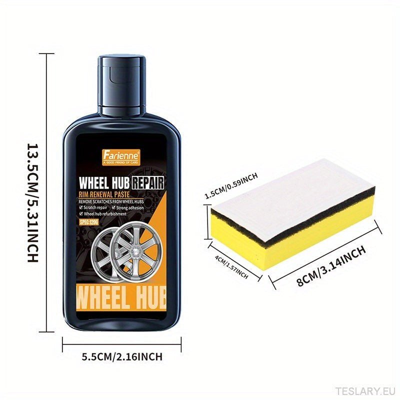 120g Premium Hub Repair Kit Hub Detail Restorer Oxidation, scratch and wear remover Car Wheel Care Polishing paste Repair dents leaving no trace to enhance car maintenance - TESLARY Tesla Shop Accessories Europe Nederlands Dublin Cork Ireland Deutschland Espana Alicante France Italia