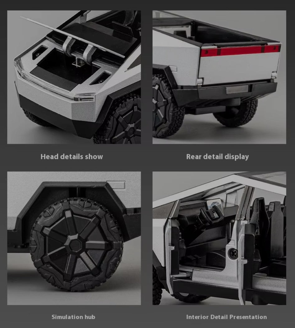 1:32 Tesla Cybertruck Style Toy Off Road Diecast Metal Truck with Lights & Pull Back Toy for Childrens or Adults - TESLARY Tesla Shop Accessories Europe Nederlands Dublin Cork Ireland Deutschland Espana Alicante France Italia