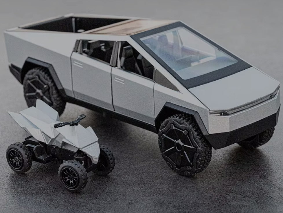 1:32 Tesla Cybertruck Style Toy Off Road Diecast Metal Truck with Lights & Pull Back Toy for Childrens or Adults - TESLARY Tesla Shop Accessories Europe Nederlands Dublin Cork Ireland Deutschland Espana Alicante France Italia