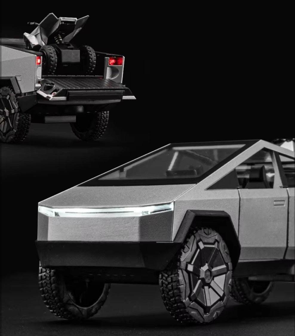 1:32 Tesla Cybertruck Style Toy Off Road Diecast Metal Truck with Lights & Pull Back Toy for Childrens or Adults - TESLARY Tesla Shop Accessories Europe Nederlands Dublin Cork Ireland Deutschland Espana Alicante France Italia