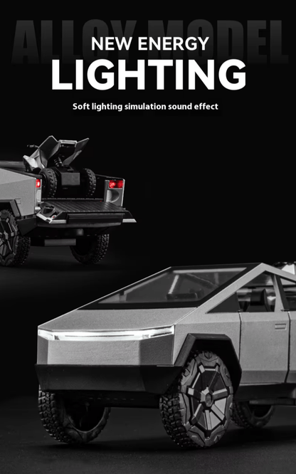 1:32 Tesla Cybertruck Style Toy Off Road Diecast Metal Truck with Lights & Pull Back Toy for Childrens or Adults - TESLARY Tesla Shop Accessories Europe Nederlands Dublin Cork Ireland Deutschland Espana Alicante France Italia