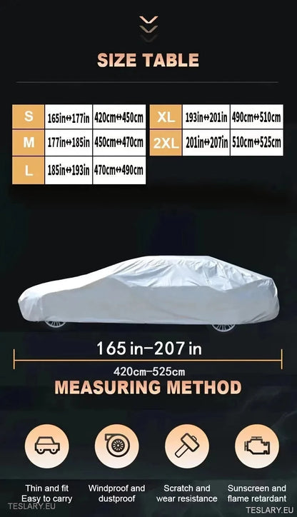 Binnen/buiten universele 4,9 m autoverekking/beschermer - zwart