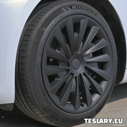 18" Tesla Model 3+ Highland Performance Induction Style Wheel Covers - Matte Black - TESLARY Tesla Shop Accessories Europe Nederlands Ireland Deutschland Espana Alicante France Italia