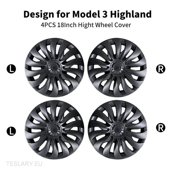 Tesla Model 3 Highland 18"  Storm Style Wheel Covers -TESLARY.IE Tesla Shop Europe