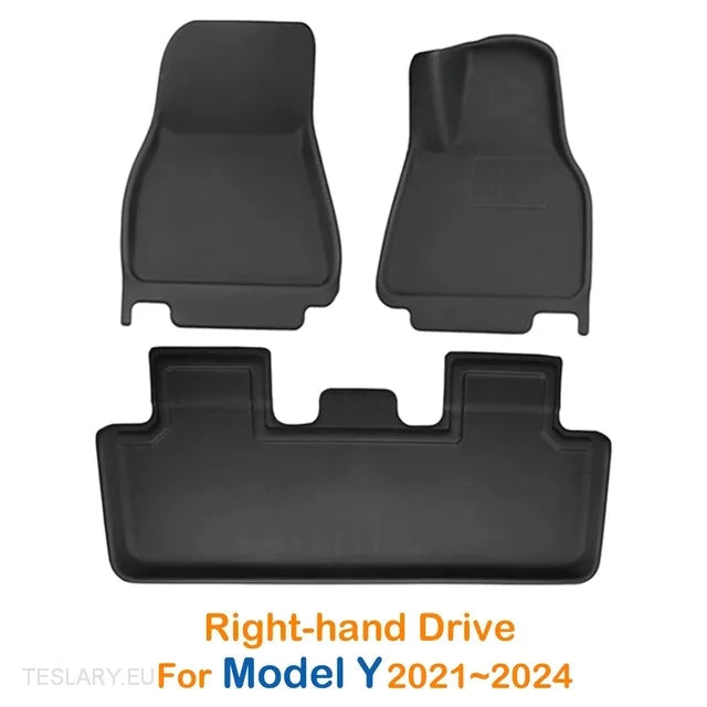 3D All Weather Floor Mats RHD for Tesla 3/Highland/Y -TESLARY.IE Tesla Shop Europe