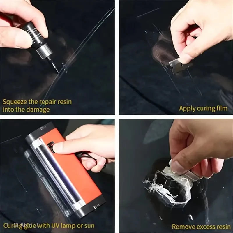 Windscreen Glass Crack Repair Kit with Resin Chamber