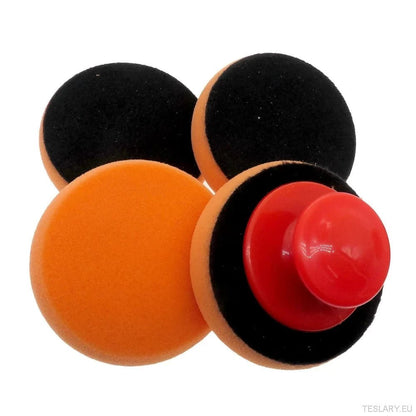4 Inch Car Wax Applicator Pads Set with Red Handle Soft Sponge Applicators Foam Wax Pad for Polishing and Cleaning Cars - TESLARY Tesla Shop Accessories Europe Nederlands Ireland Deutschland Espana Alicante France Italia
