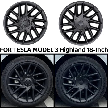 18" Tesla Model 3+ Highland Full Rim Gloss Black Wheel Covers