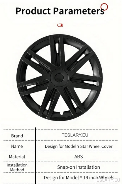 TESLA MODEL Y 19" UNIQUE S3 FULL COVER WHEEL HUBS STAR STYLE