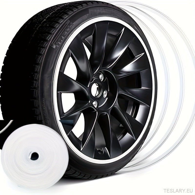 8M Car Wheel Rim Edge Protector, Rubber Wheel Hub Rim Guard, Vehicle Tyre Rim Decor Sticker Strip, Universal Automotive Accessories for Curb Rash and Wheel Scratch Prevention - TESLARY Tesla Shop Accessories Europe Nederlands Ireland Deutschland Espana Al